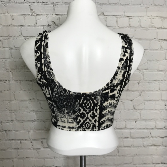 Elodie S Boho Bohemian Aztec Pattern Crop Top - Picture 3 of 8